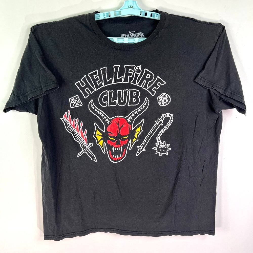 Stranger Things Hellfire's Club T Shirt Adult Size XLBlack Graphix Tee